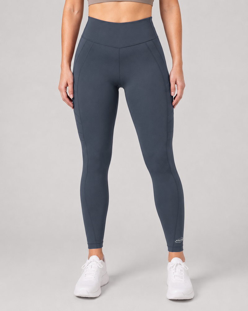MOVIQ Motion-Activated Resistance Leggings in Navy — front